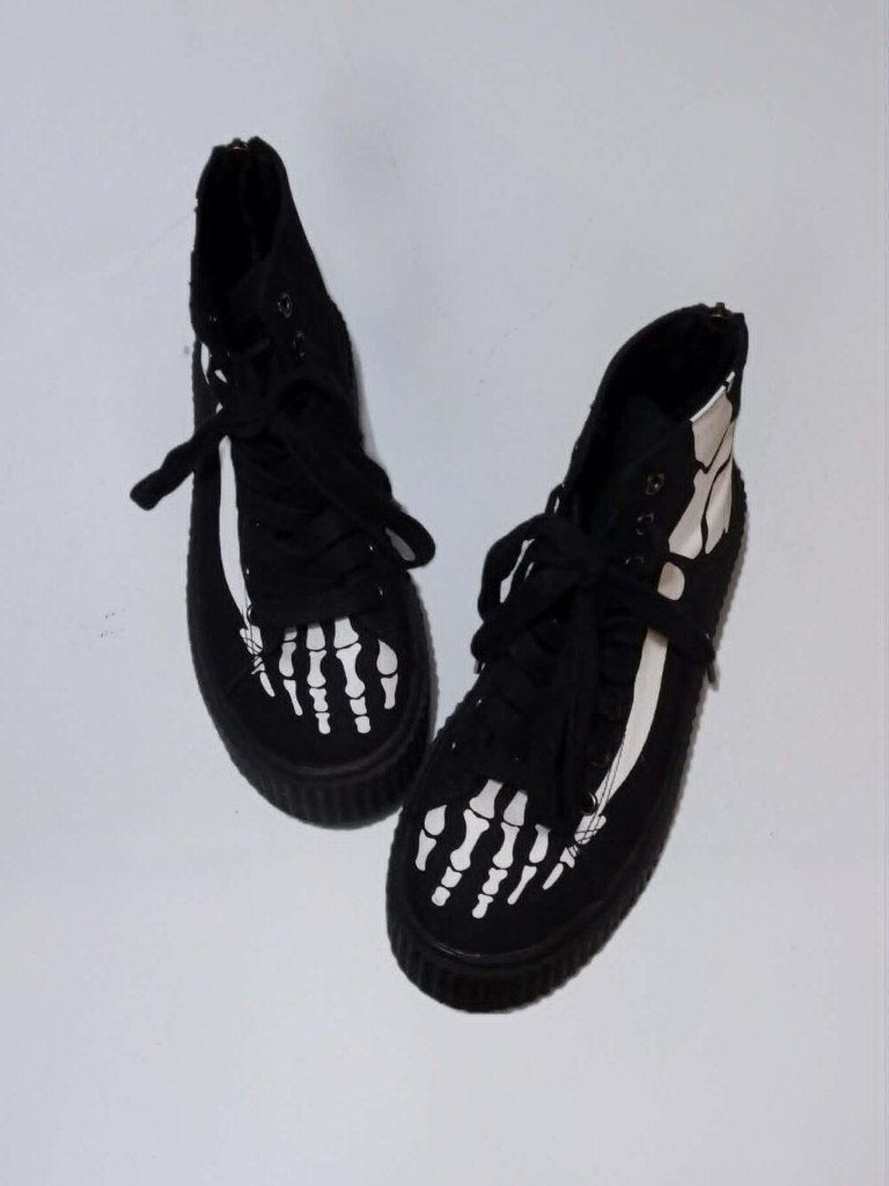 Unisex Demonia Mens Size 8 (Ladies 10) X-Ray Foot Skeleton Hi-Top - SNEEKER 252